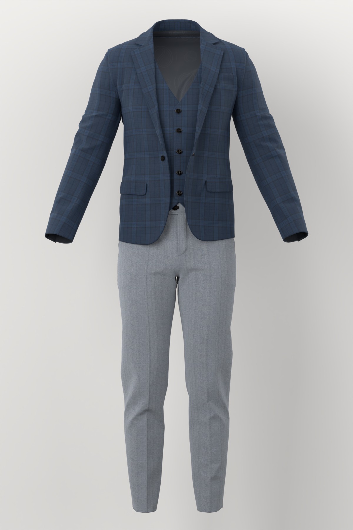 Loro Piana Super 150's Jacketing No. 29893 made up: three-piece suit
