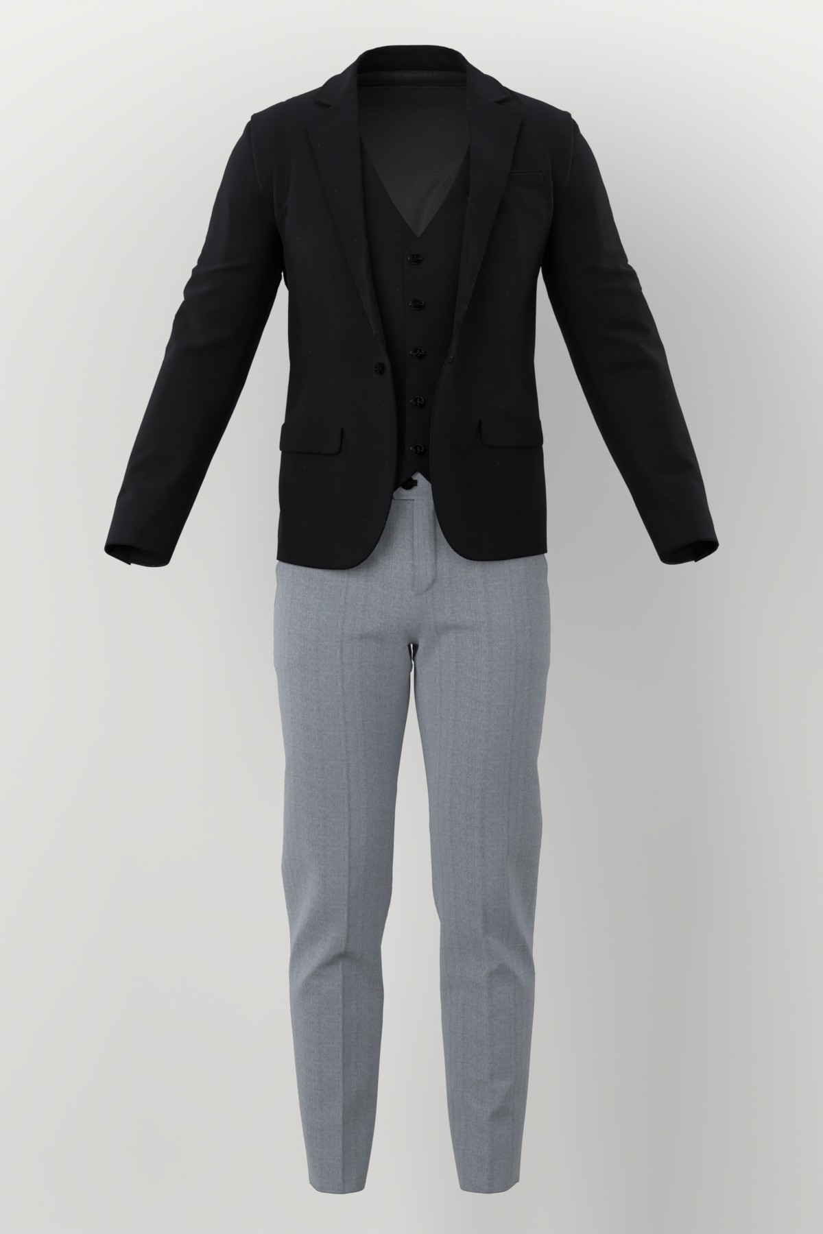 Loro Piana Super 150's Jacketing No. 29909 made up: three-piece suit