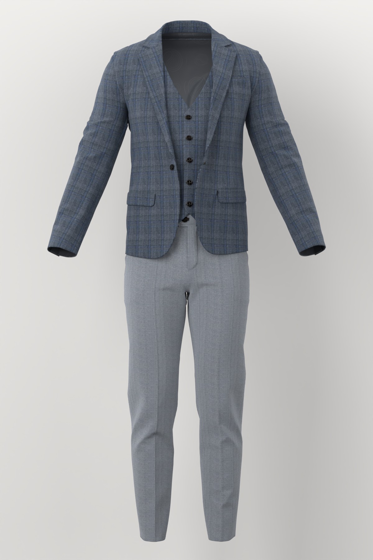 Marzotto Jacketing No. 25746 made up: three-piece suit