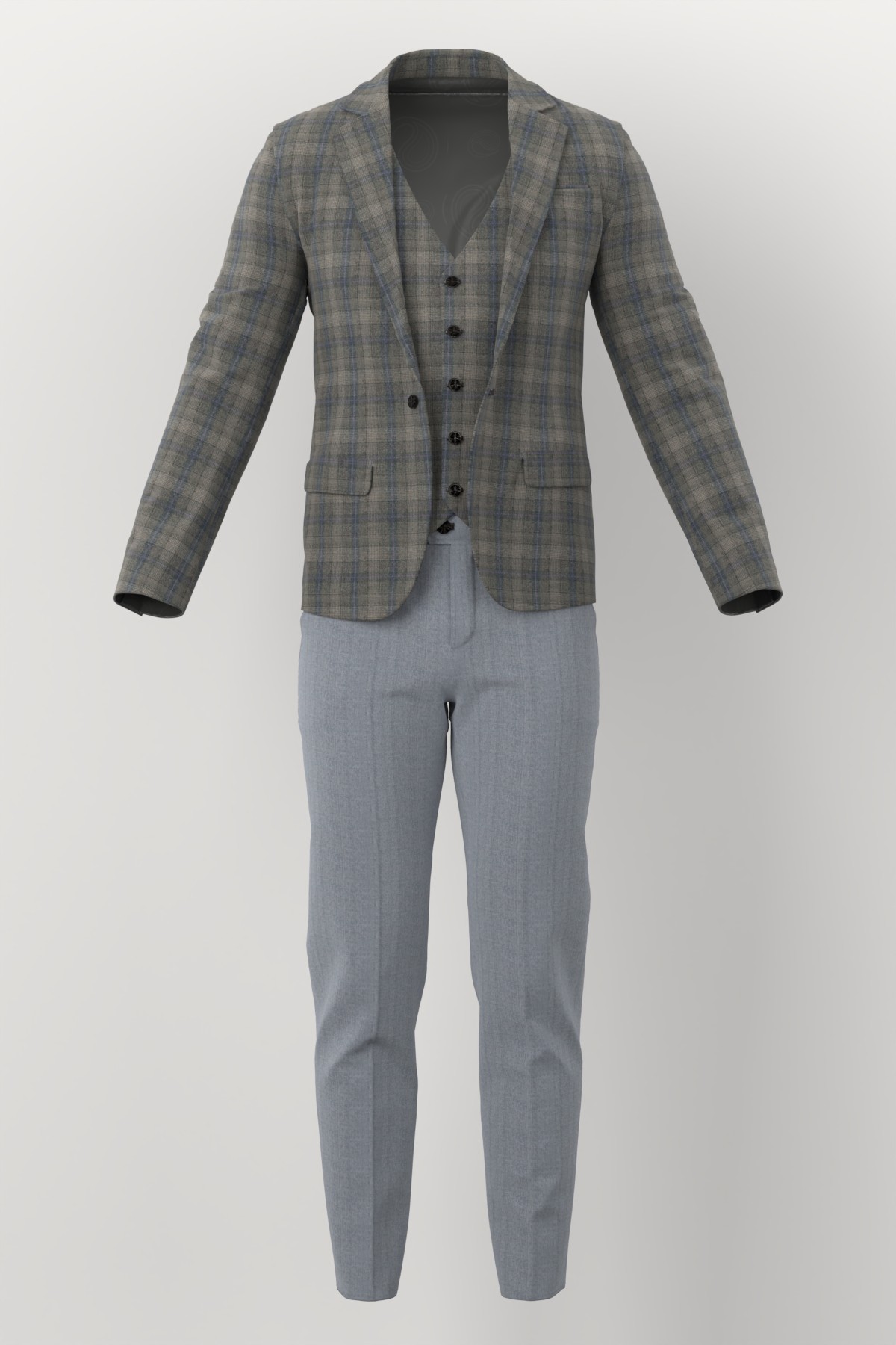 Marzotto Jacketing No. 25747 made up: three-piece suit