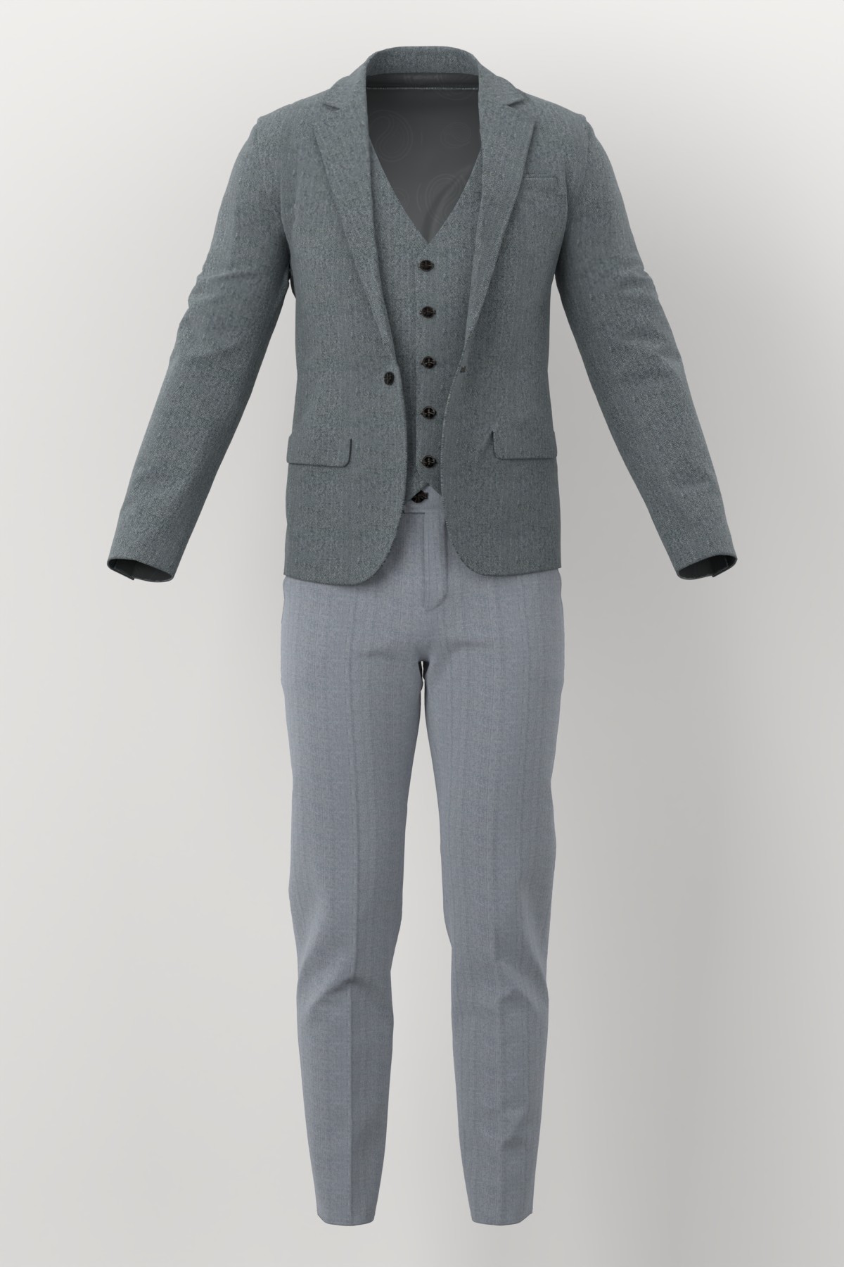 Marzotto Jacketing No. 25752 made up: three-piece suit