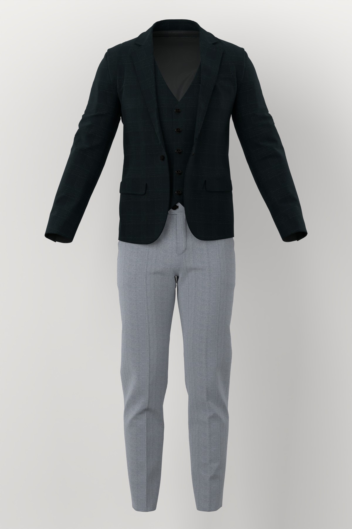 Marzotto Jacketing No. 26272 made up: three-piece suit