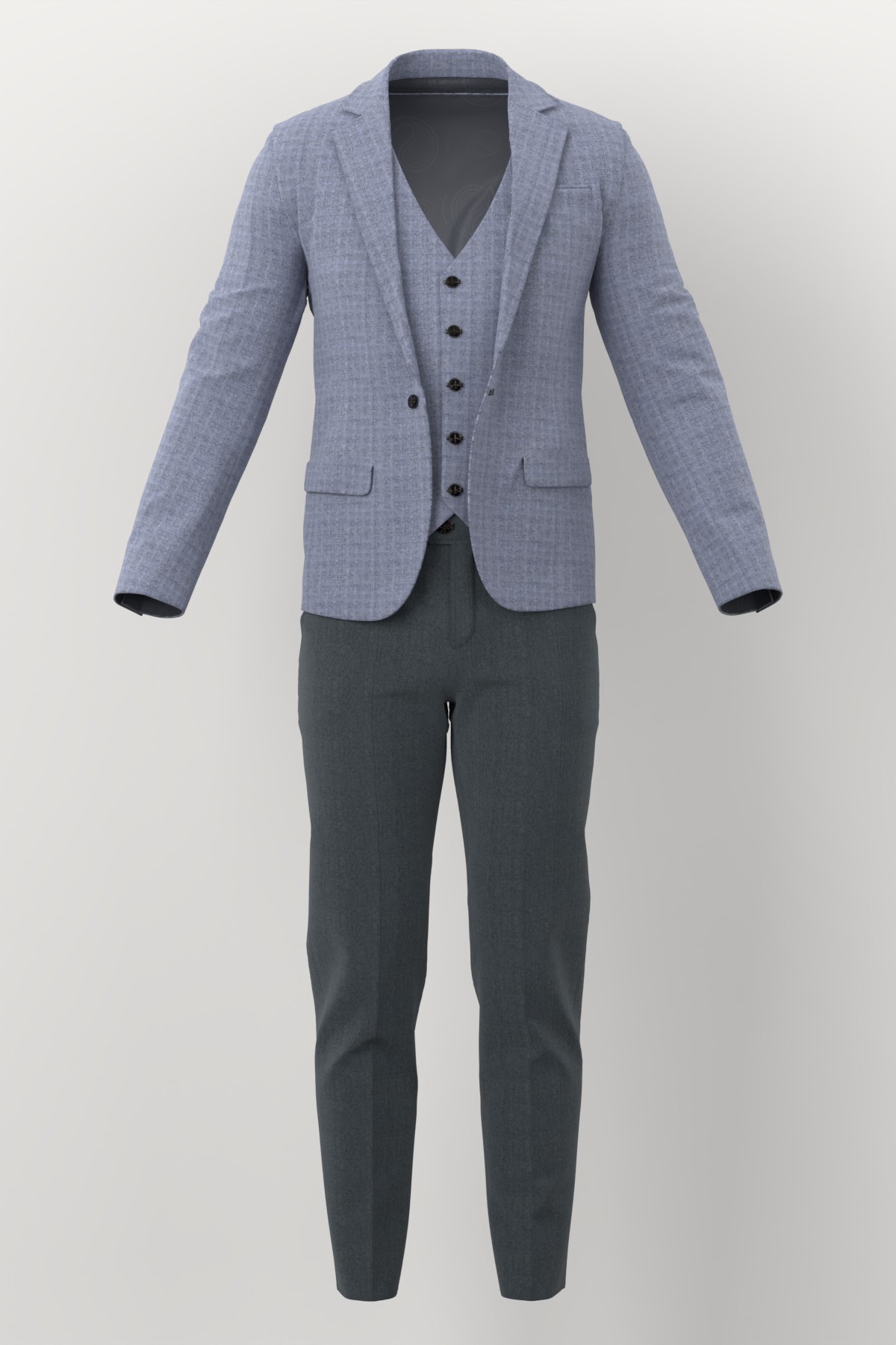 Marzotto Jacketing No. 26278 made up: three-piece suit