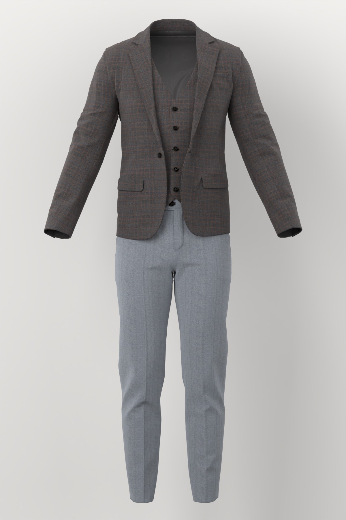 Marzotto Jacketing No. 26279 made up: three-piece suit