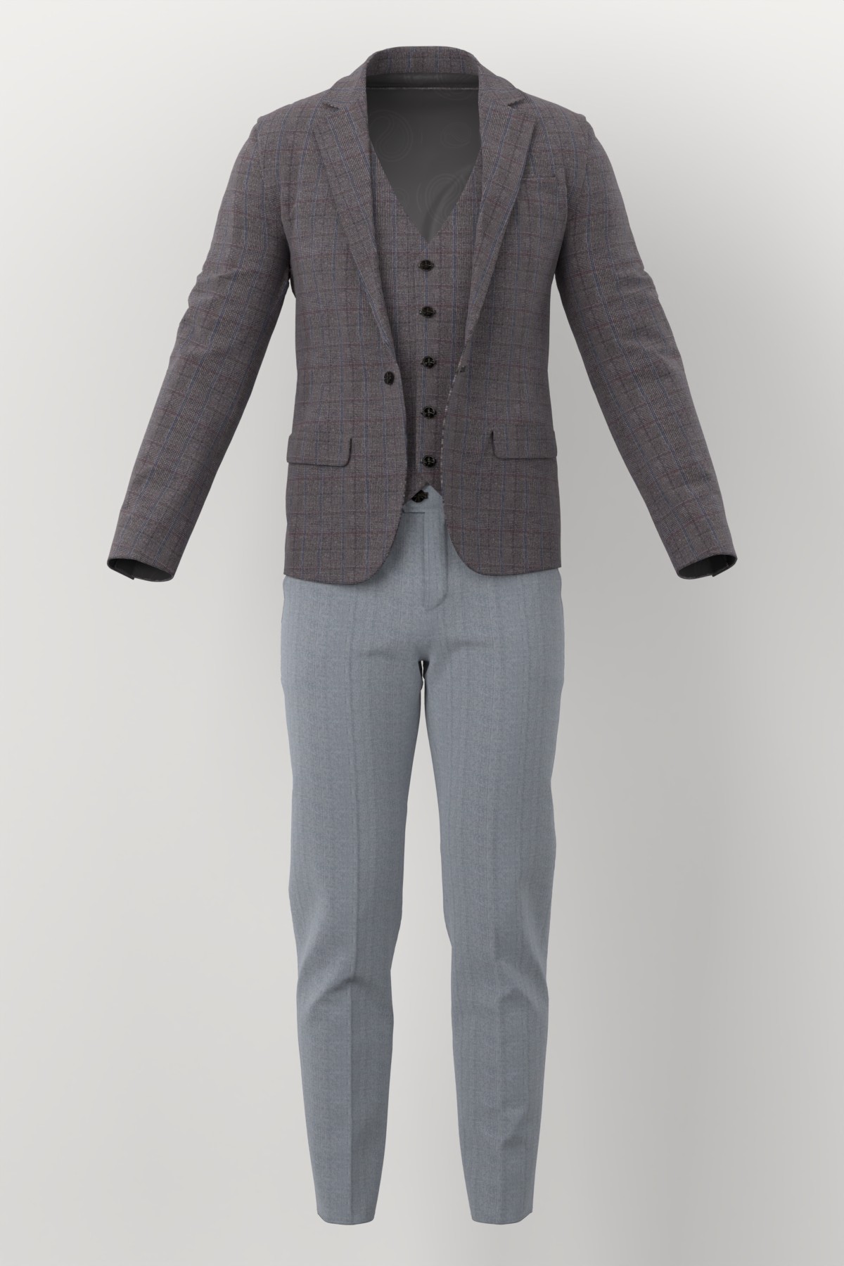 Marzotto Jacketing No. 26286 made up: three-piece suit