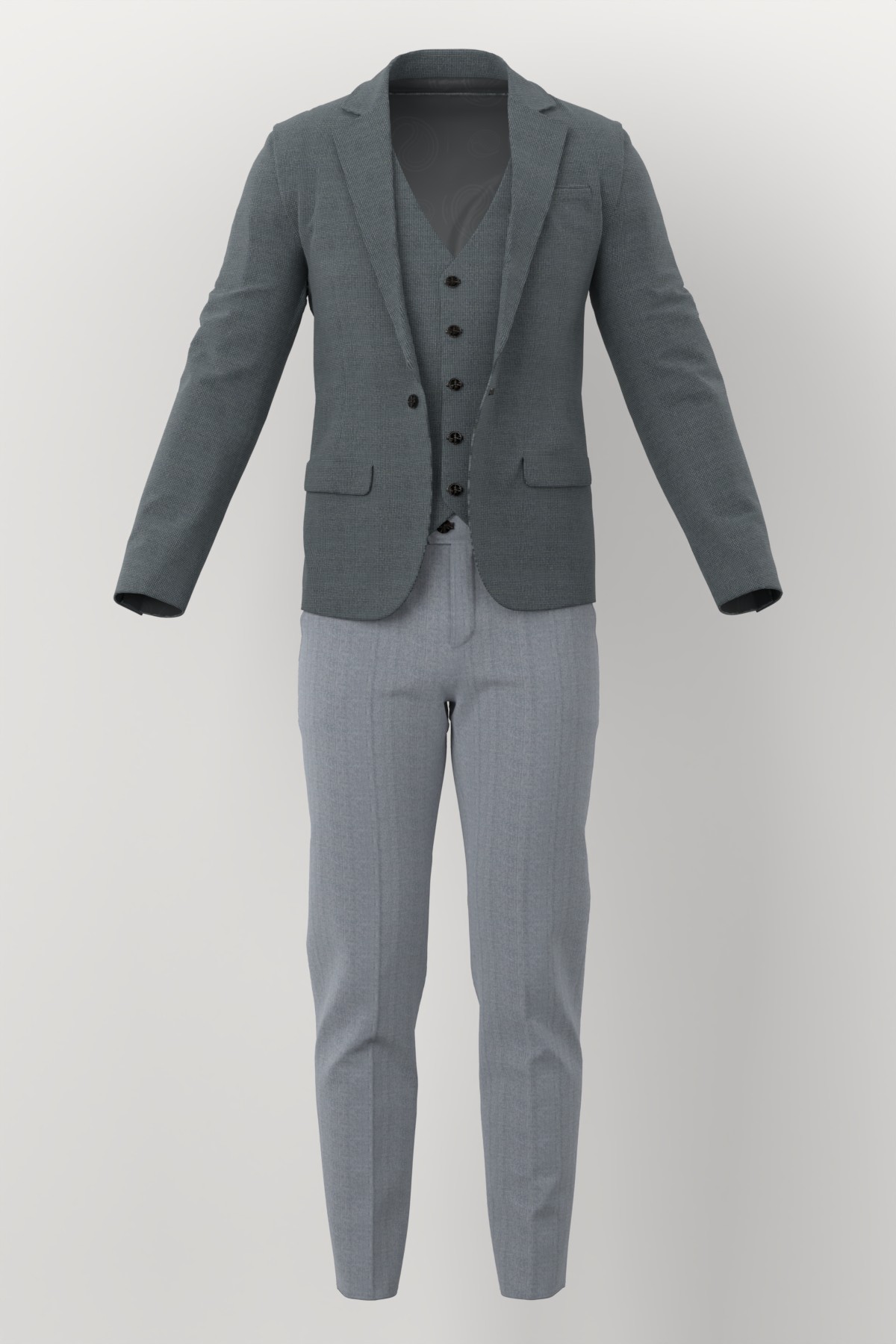 Marzotto Jacketing No. 26304 made up: three-piece suit