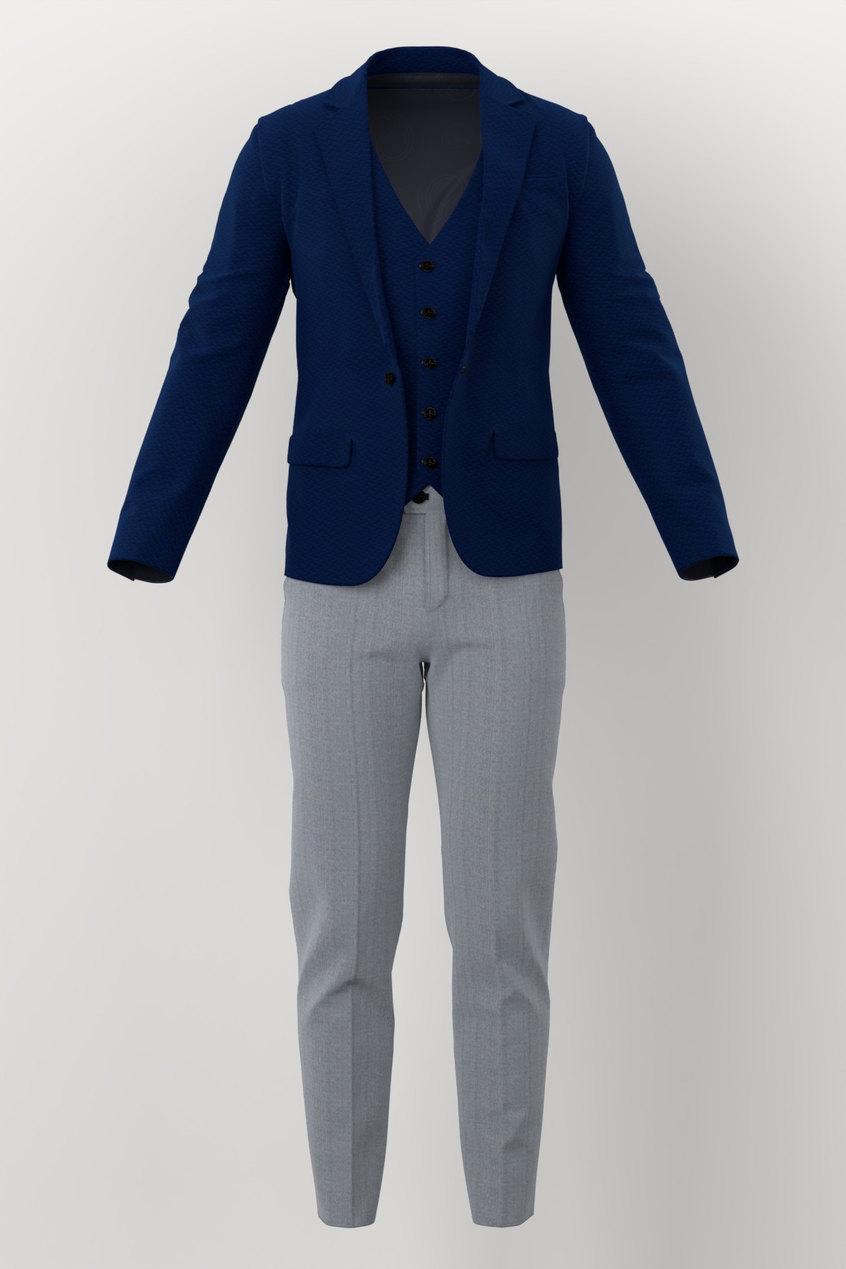 Marzotto Jacketing No. 28170 made up: three-piece suit
