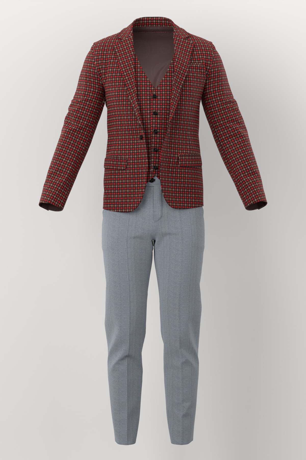 Marzotto Jacketing No. 28171 made up: three-piece suit