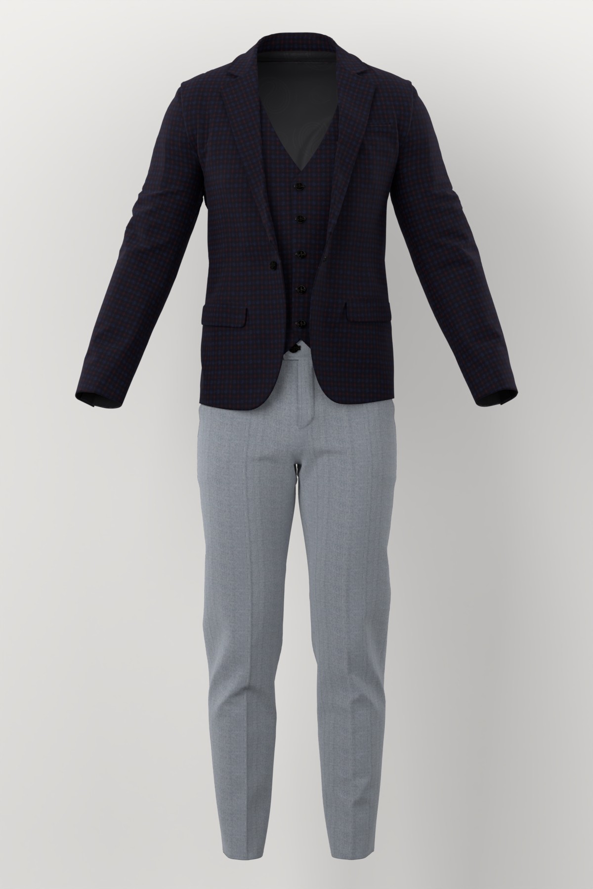 Marzotto Jacketing No. 28173 made up: three-piece suit