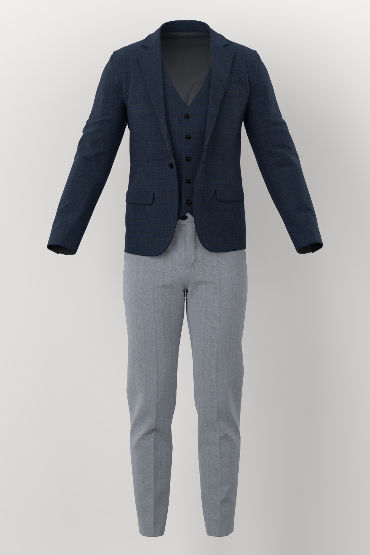 Marzotto Jacketing No. 28174 made up: three-piece suit
