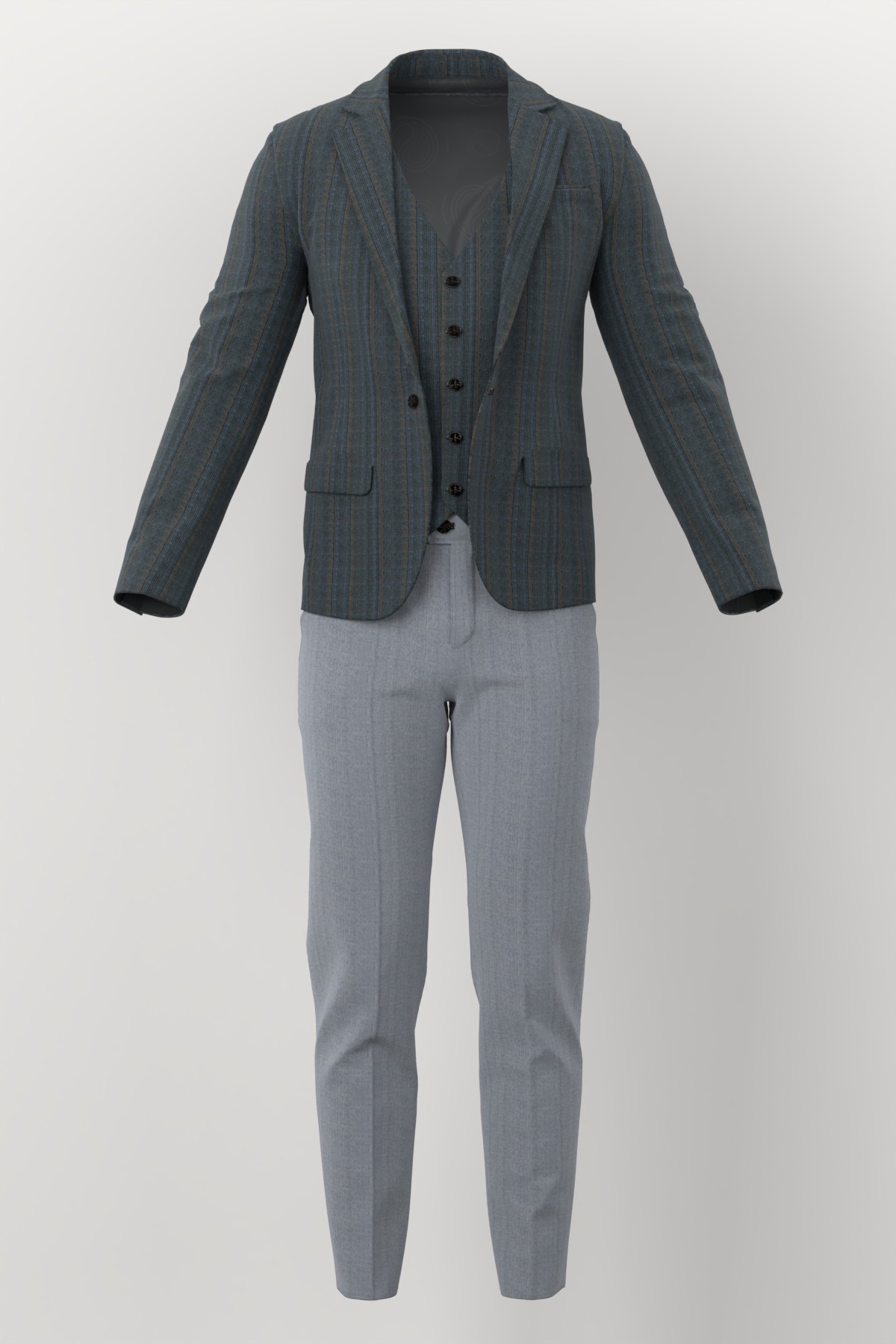 Marzotto Jacketing No. 28511 made up: three-piece suit