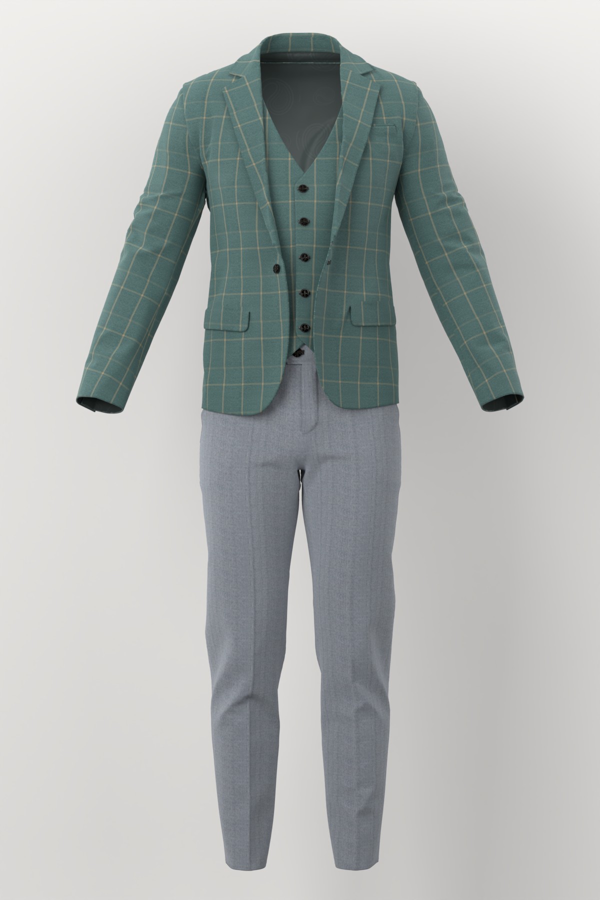 Michaelangelo Sports Jacketing No. 28849 made up: three-piece suit