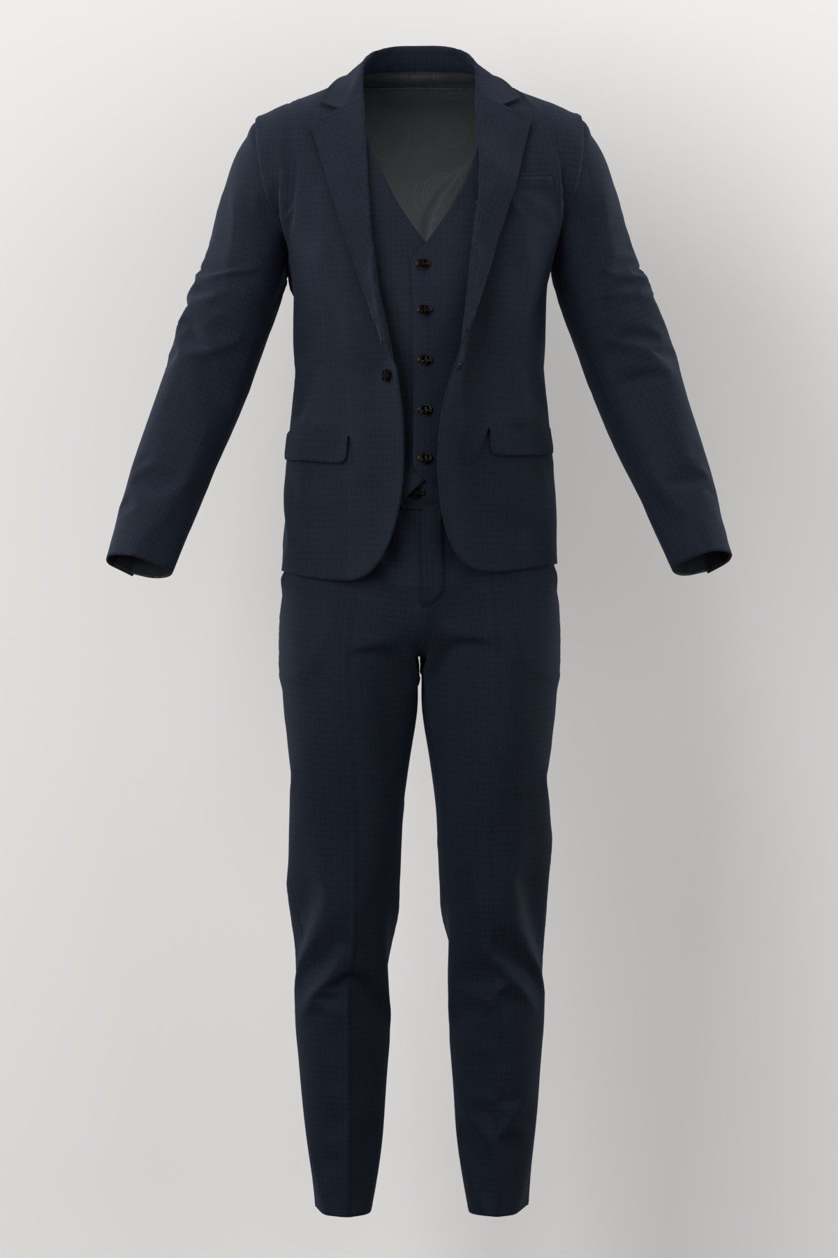 Michaelangelo Stretch Wool No. 29840 made up: three-piece suit