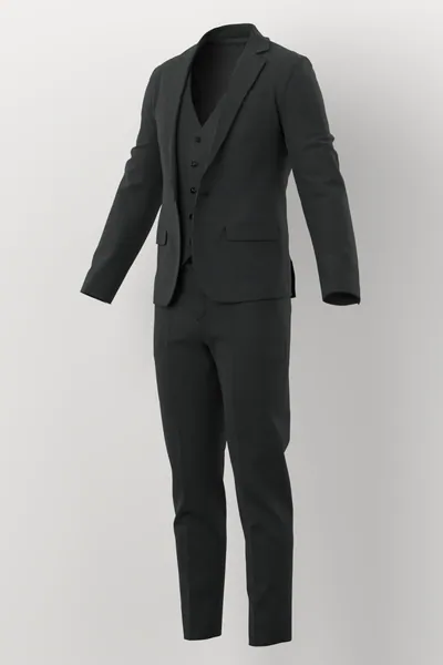 Vitale Barberis Canonico Perennial Super 110's Solid-Sharkskin No. 28390 made up: three-quarter