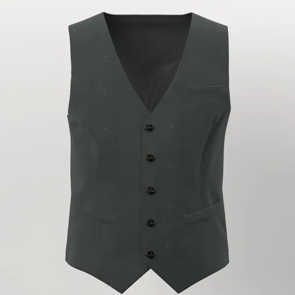 Vitale Barberis Canonico Perennial Super 110's Solid-Sharkskin No. 29687 made up: vest