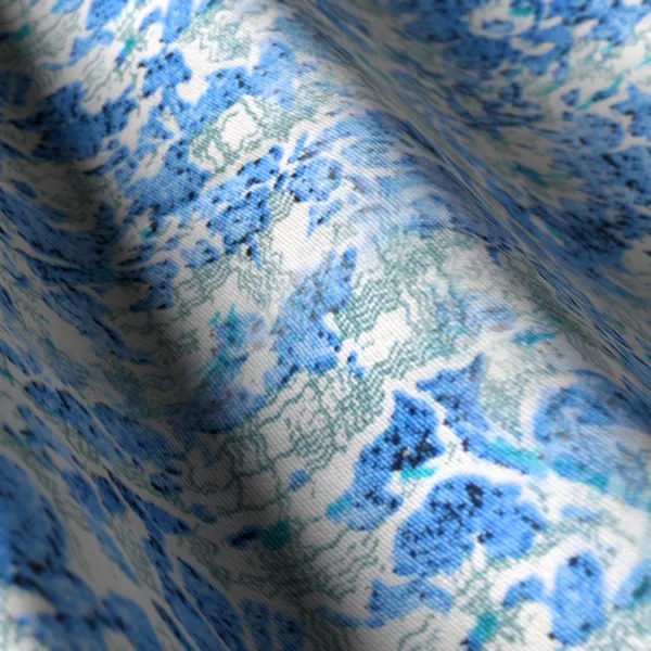 Printed Shirting No. 28115, blue shirting fabric