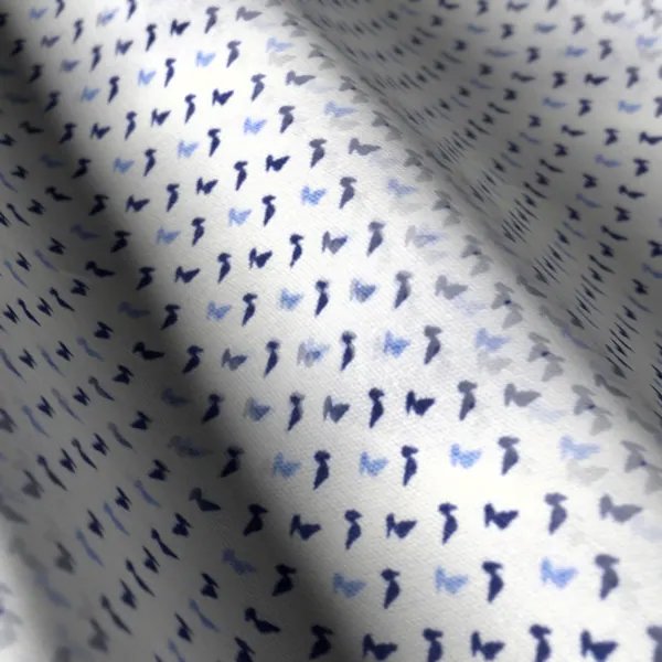 Printed Shirting No. 28124, blue shirting fabric