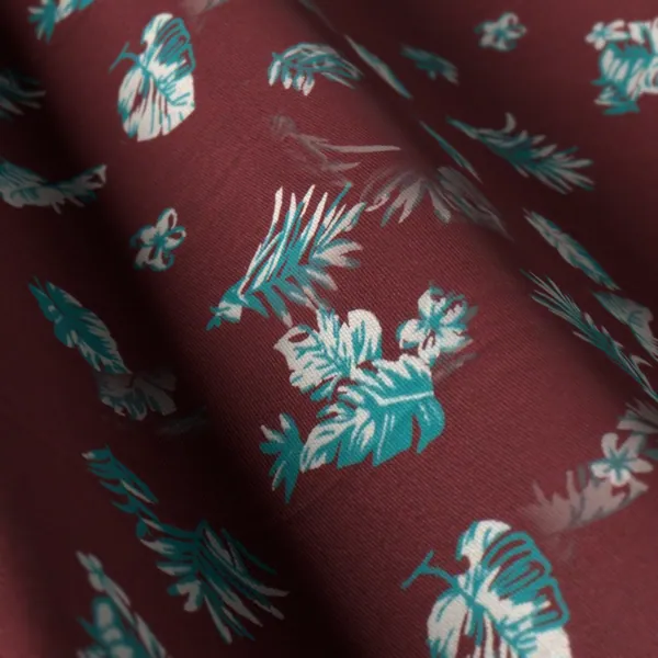 Printed Shirting No. 28933, burgundy shirting fabric