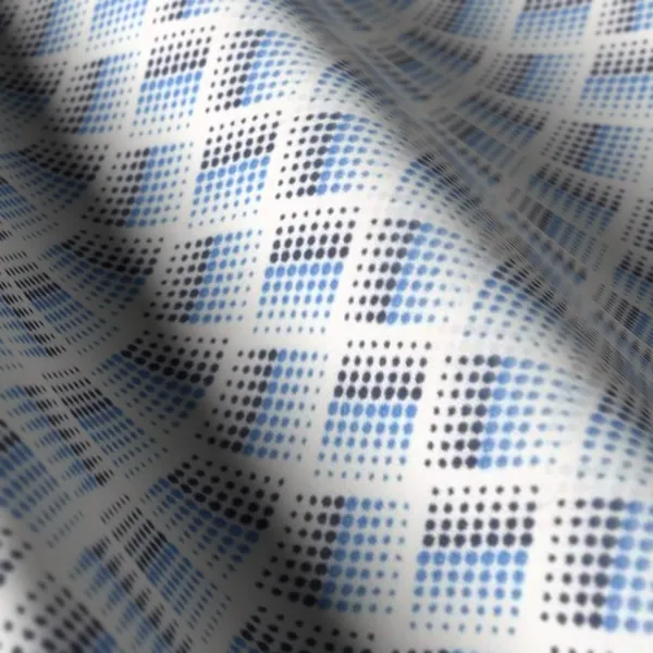 Printed Shirting No. 29582, blue shirting fabric
