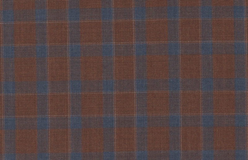 Sport Coats cloth 28851-160: BRICK BROWN W/BLUE WPANE
